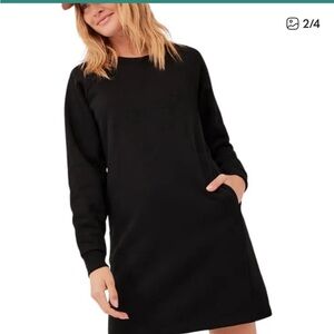 Pact “Courtside Sweatshirt Dress” Organic Cotton Fleece Lined Pockets Mini Sz M